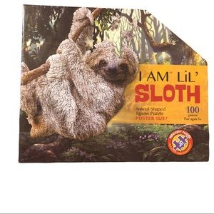 I Am Lil Sloth - Animal Shaped Jigsaw Puzzle - Poster Size Kids 5+